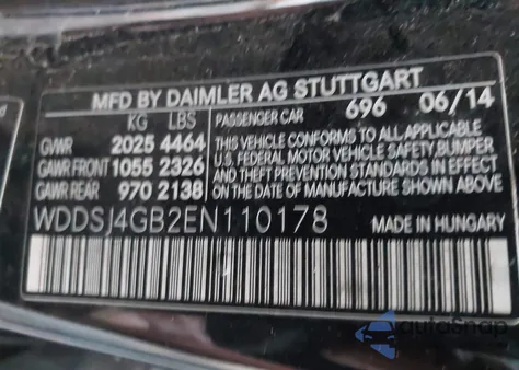 2014 Mercedes-Benz Cla 250 4Matic z USA, uszkodzony, nr VIN WDDSJ4GB2EN110178